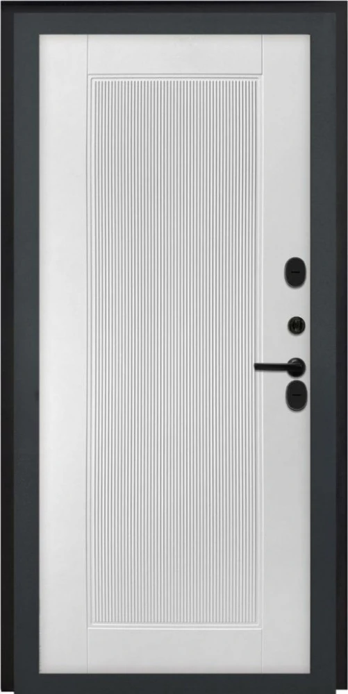 Входная дверь ДвериПРО L-Термо серебро ПВХ 10мм Астрод Velutto Bianco DPRO221162 внутренняя сторона